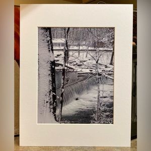 Matted Black & White Photo “Wappingers Falls”Ready For Framing! Size 11”x14”